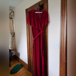 Long red dress